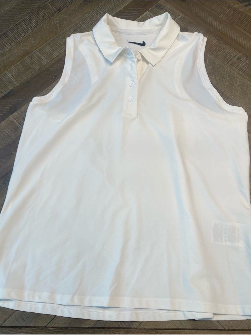 Nike White Sleeveless Polo Tank Top